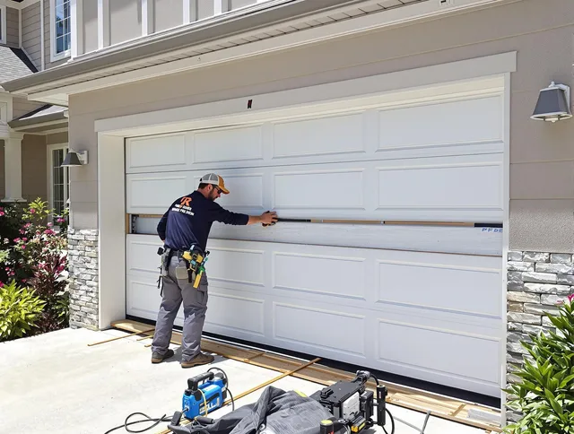 St. Cloud Garage Door Repair team performing complete garage door replacement at St. Cloud residence