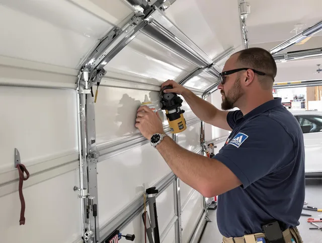 St. Cloud Garage Door Repair technician quieting a noisy garage door in St. Cloud