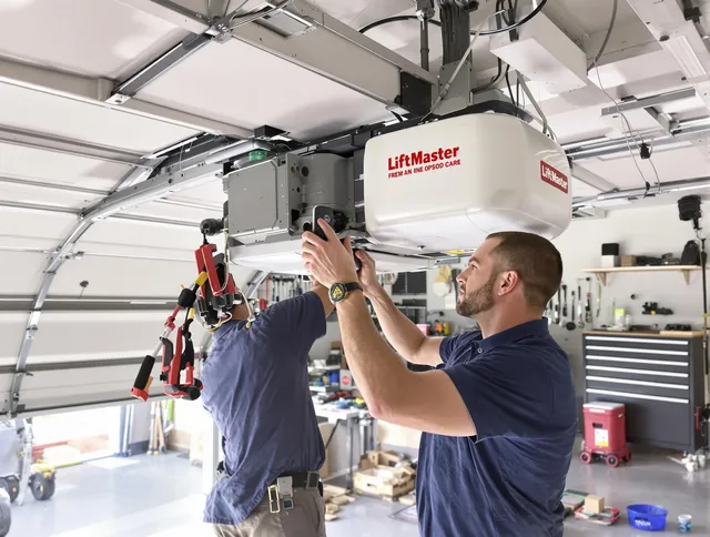St. Cloud Garage Door Repair technician performing advanced diagnostics on garage opener in St. Cloud